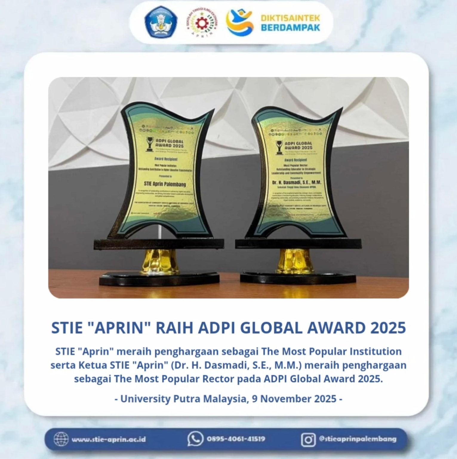 STIE “Aprin” Raih Penghargaan ADPI Global Award 2025 di Malaysia – STIE ...